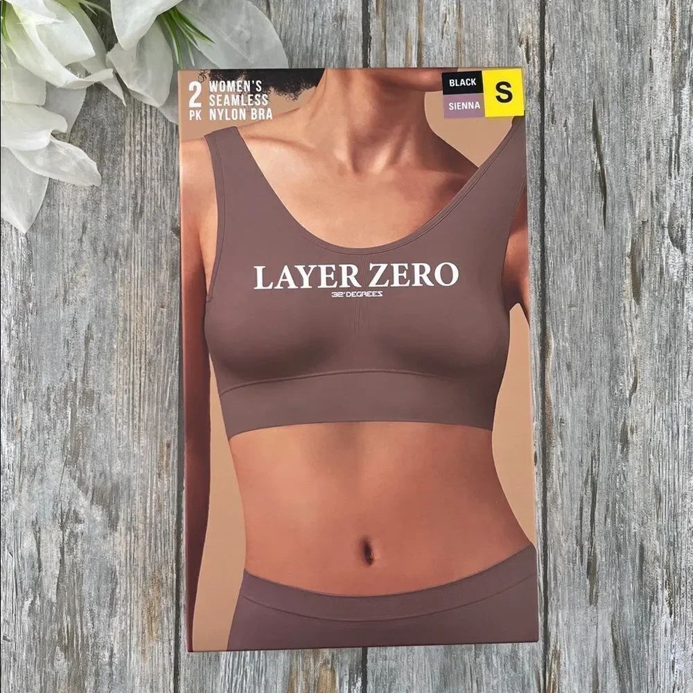 Women’s Layer Zero by 32 Degrees Women's Seamless Bra, 2-pack Size S